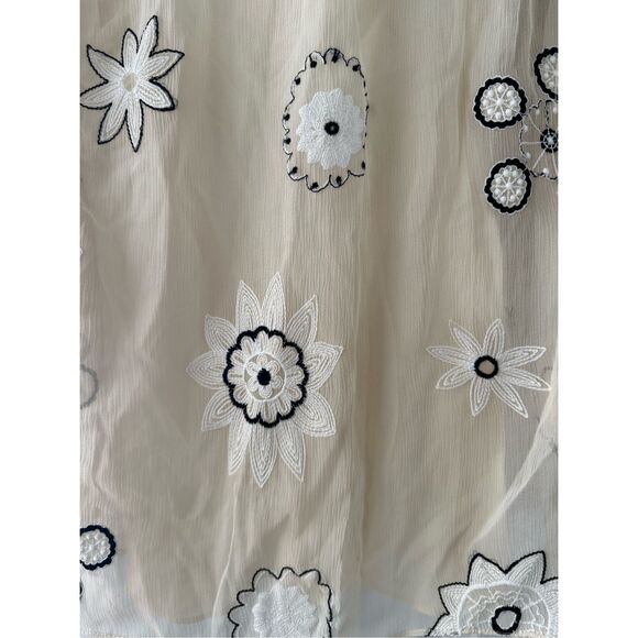 NWT Rebecca Taylor Parasol Embroidered Bow Blouse in Neutral | S - Picture 11 of 12